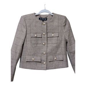 J. Crew Isabelle lady jacket in plaid English wool size 00 classy classic preppy